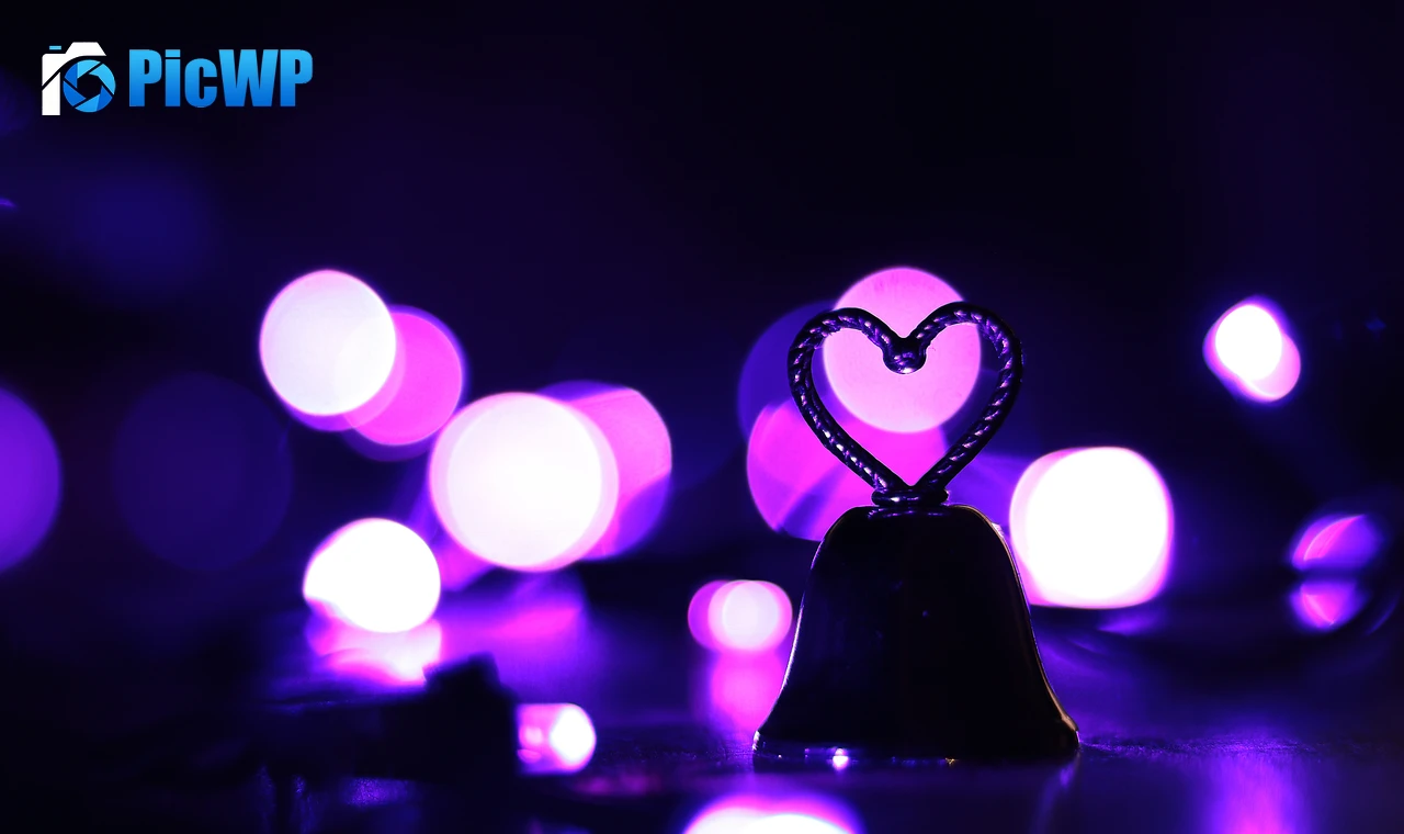 Love heart Purple aesthetic 6K PC Wallpaper
