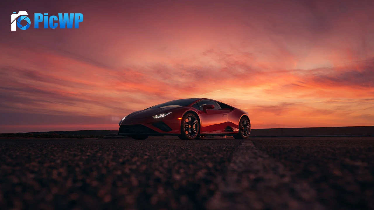 Lamborghini Huracan EVO RWD Sunset 7K PC Wallpaper