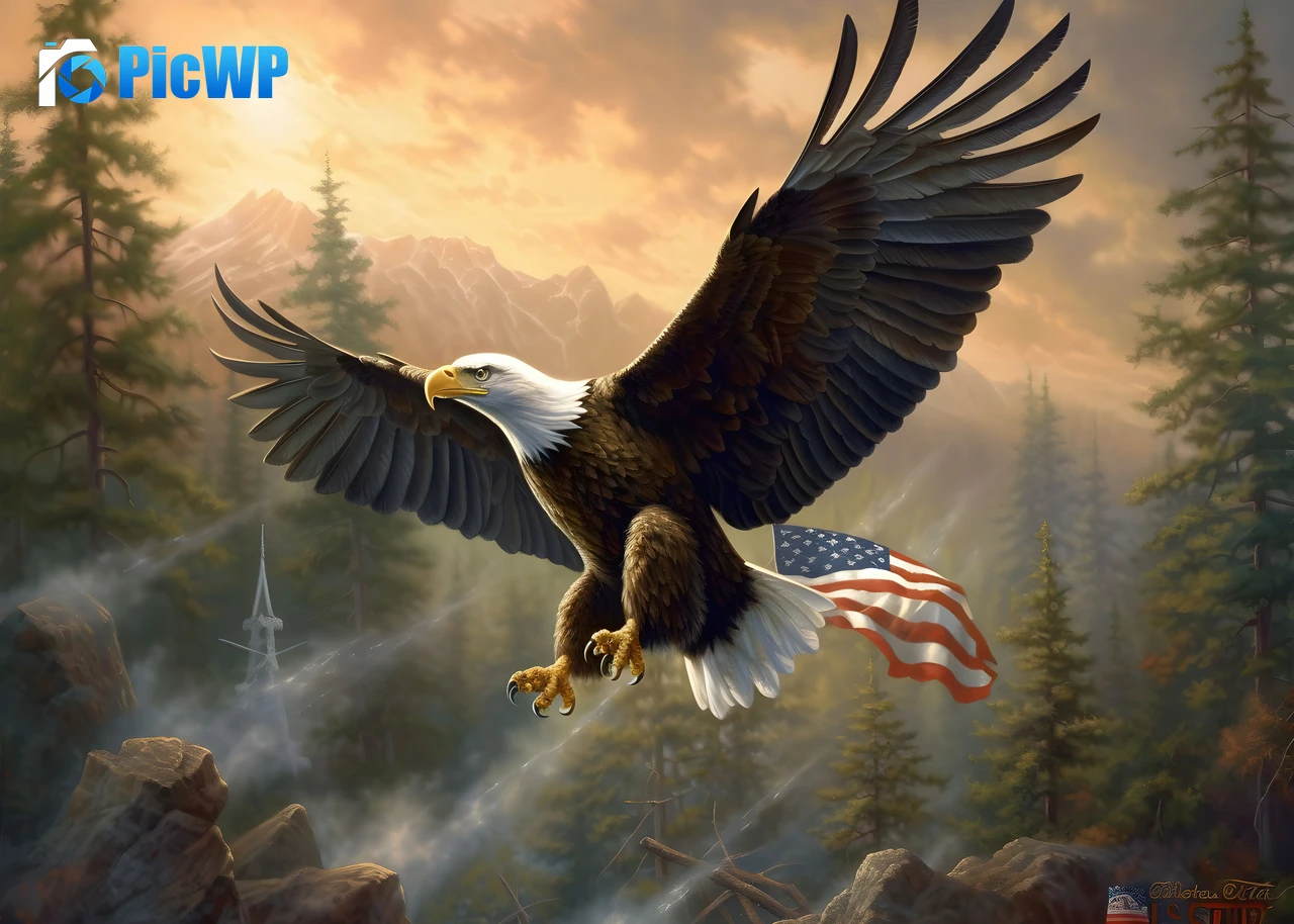 4th of July Bald eagle 4K PC Wallpaper