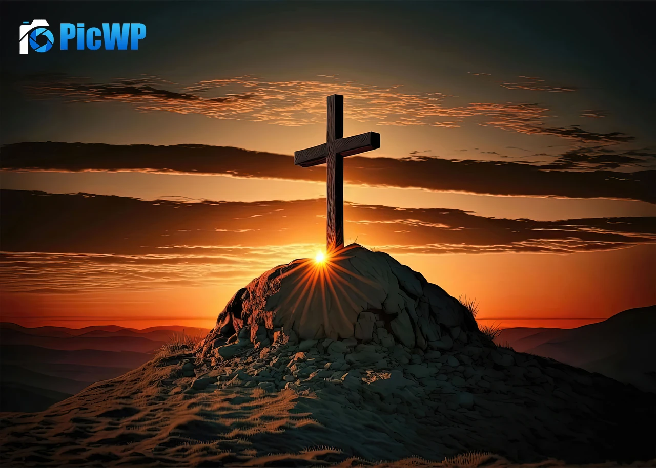 Christian cross AI art 4K PC Wallpaper