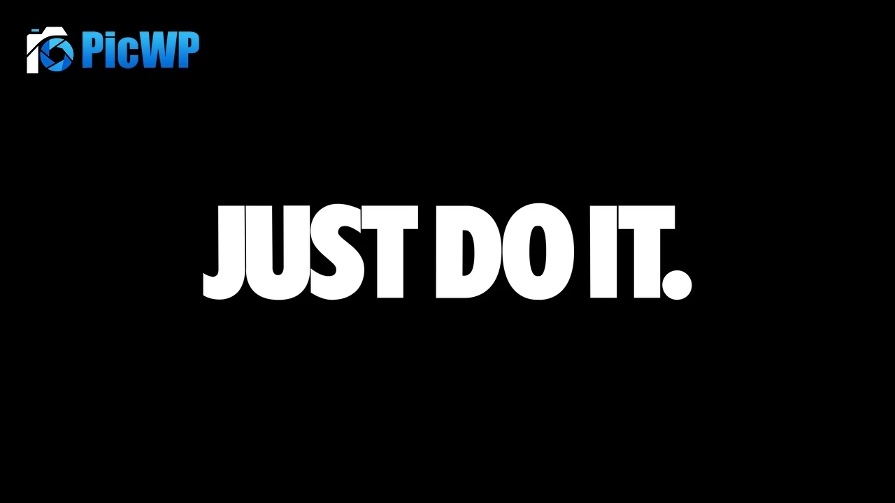 Just Do It Black background 8K PC Wallpaper