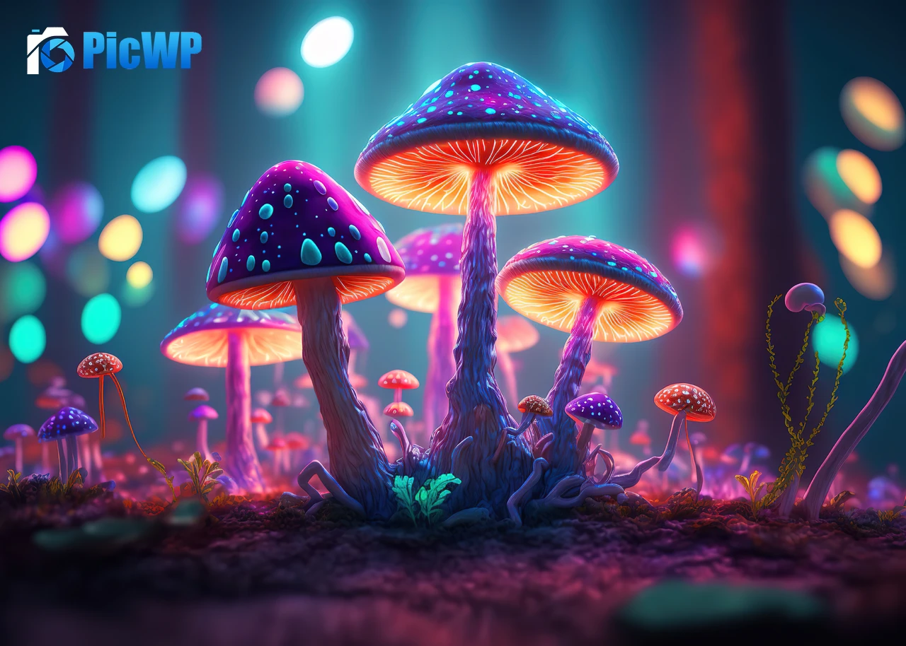 Mushrooms Colorful 4K PC Wallpaper