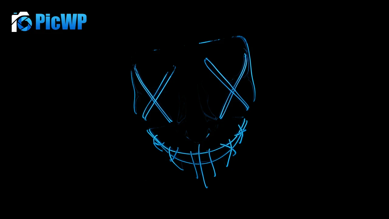 LED mask Glow in dark 8K PC Wallpaper