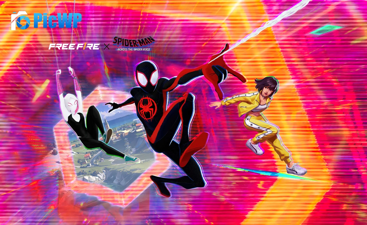 Spider-Man: Across the Spider-Verse Free Fire 6K PC Wallpaper