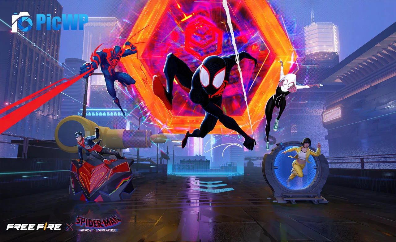 Free Fire Spider-Man: Across the Spider-Verse 6K PC Wallpaper