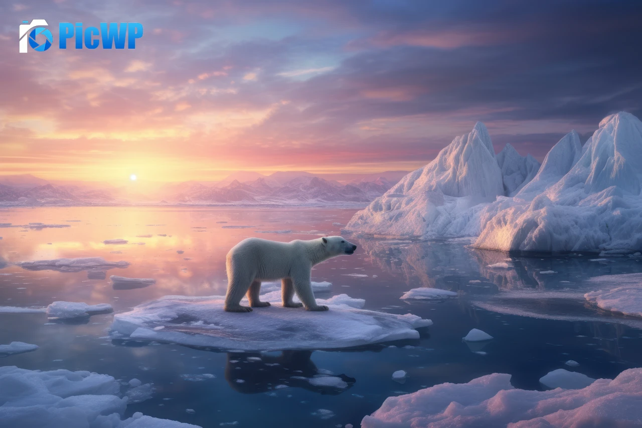 Sunrise Polar bear 9K PC Wallpaper