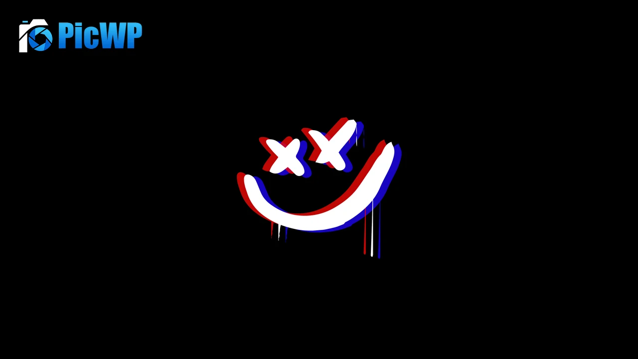 Drippy smiley Anaglyph 8K PC Wallpaper