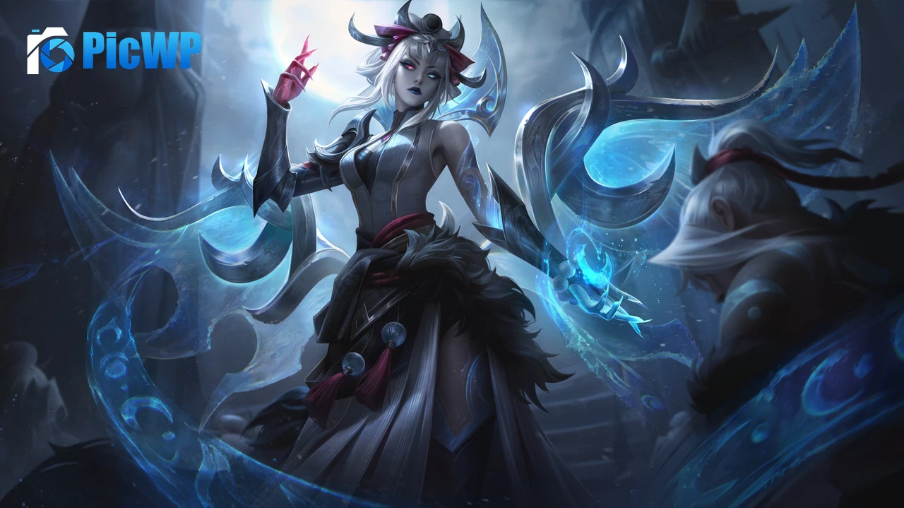 Snow Moon Morgana League of Legends 5K PC Wallpaper