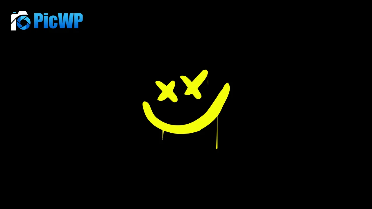 Drippy smiley Yellow smiley 8K PC Wallpaper