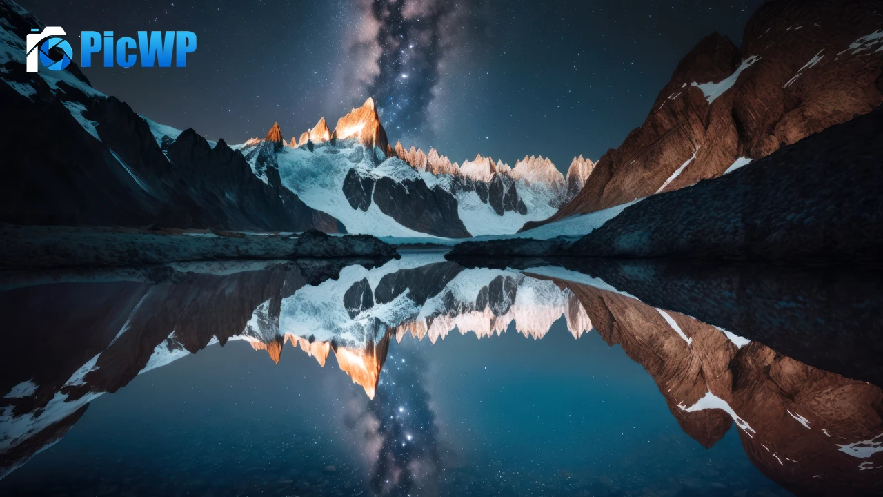Mountains Milky Way 8K PC Wallpaper