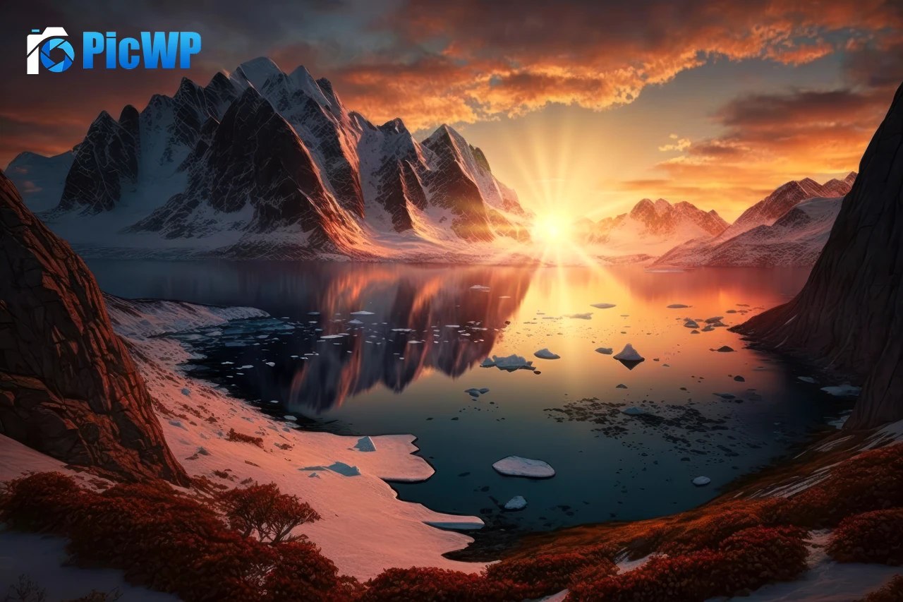 Sunset Arctic 8K PC Wallpaper