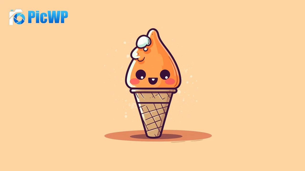 Kawaii ice cream Cute face 6K PC Wallpaper