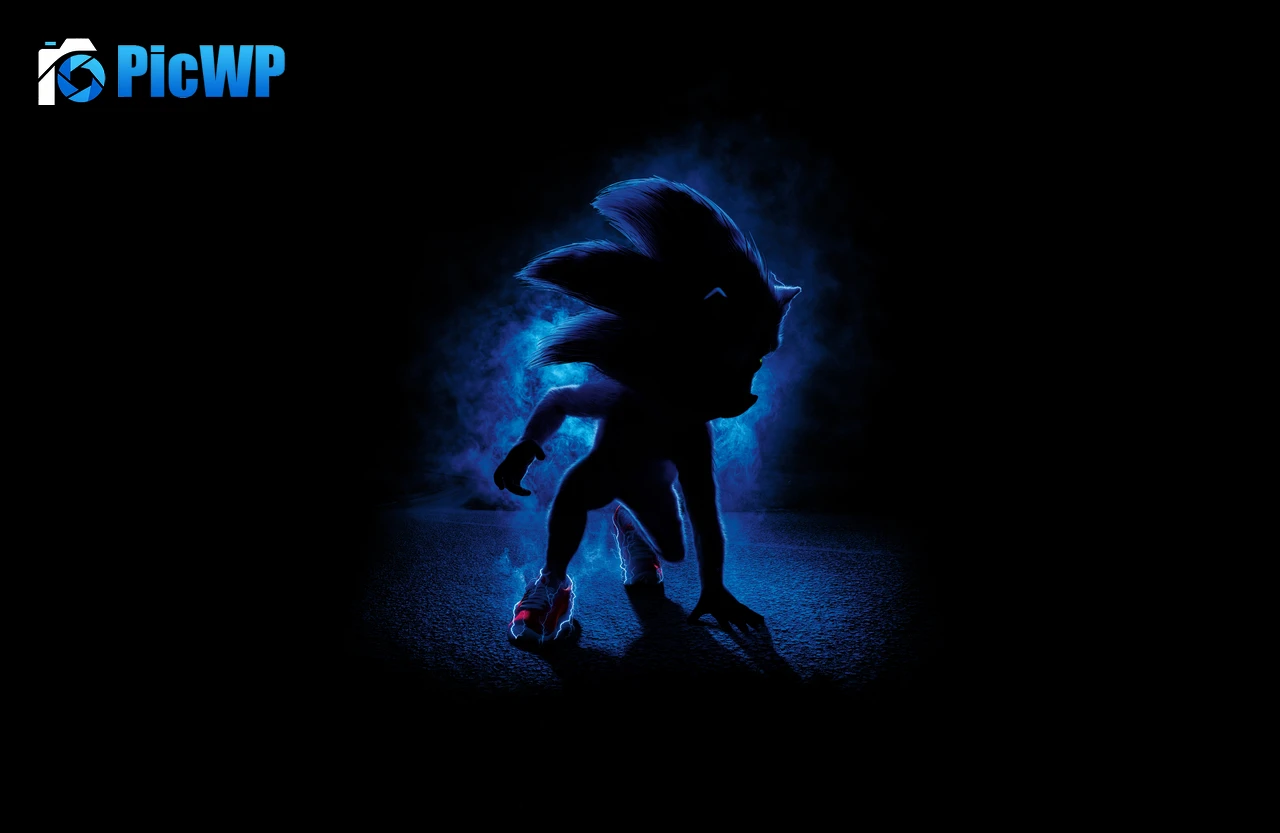Sonic the Hedgehog Black background 8K PC Wallpaper
