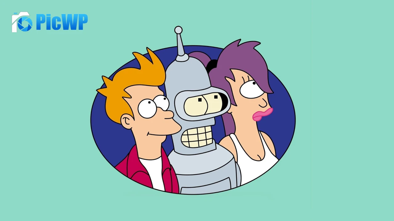 Phillip, Bender and Leela in Futurama 6K PC Wallpaper