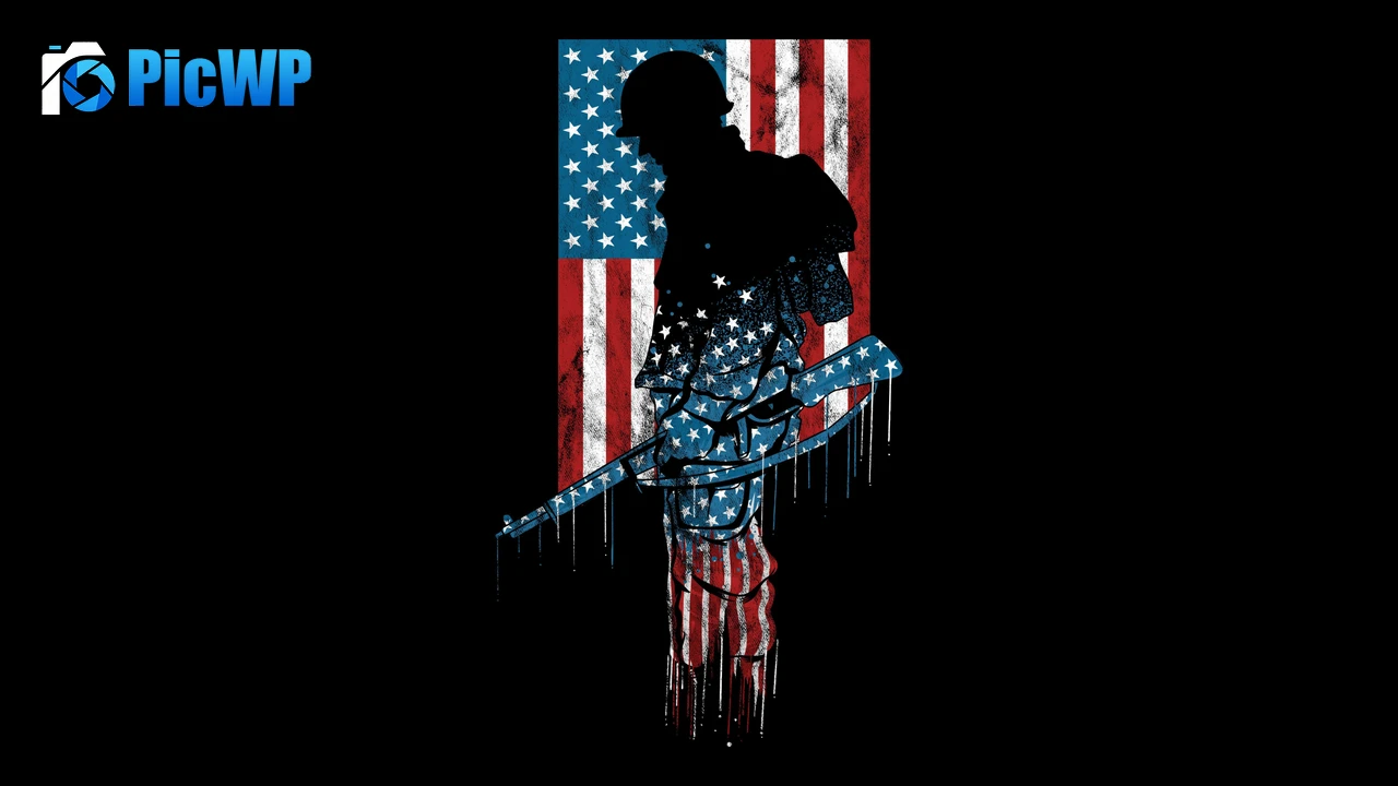 American flag Soldier 6K PC Wallpaper