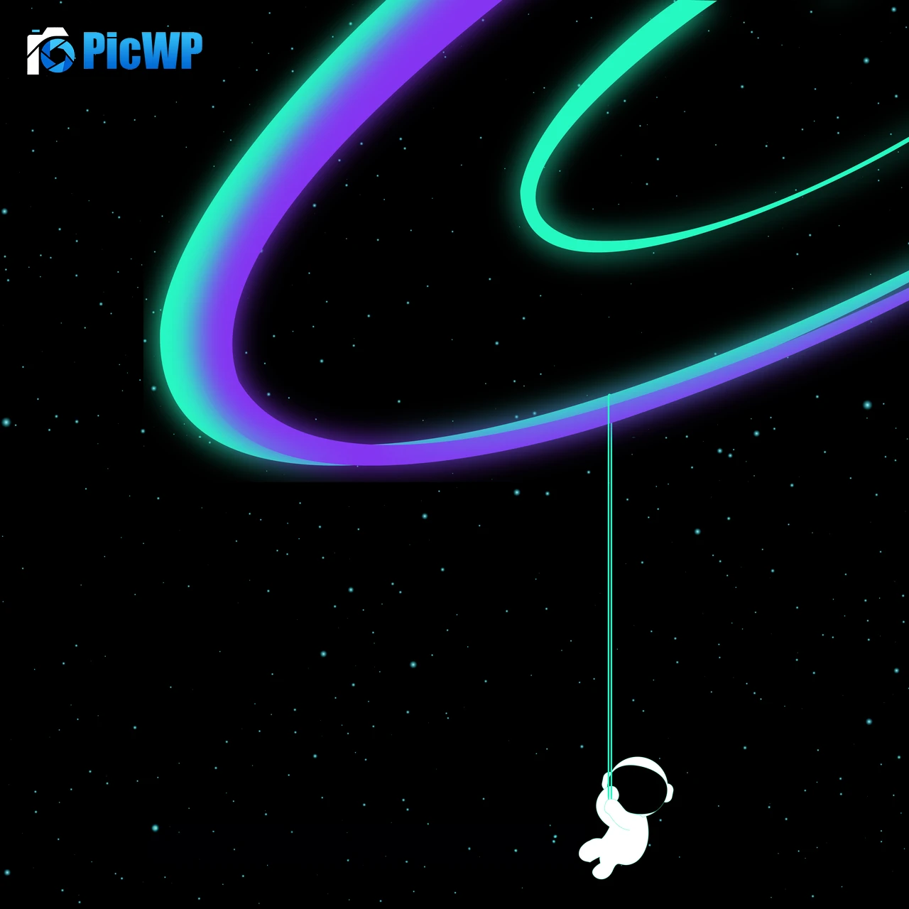Cute astronaut Hanging 8K Fold Wallpaper
