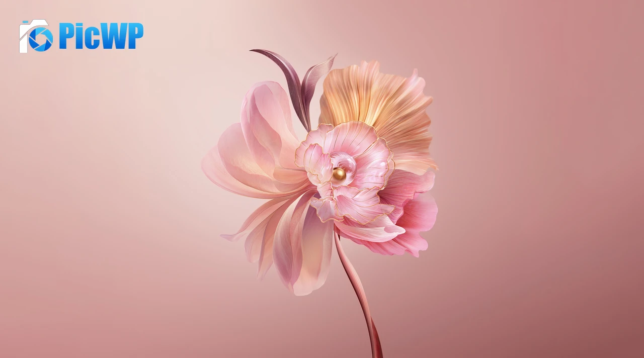 Abstract flower Pastel red 5K PC Wallpaper