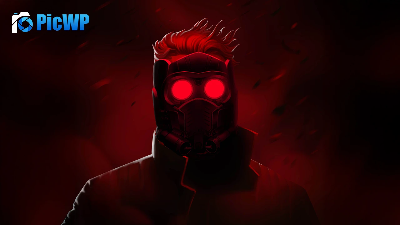 Star-Lord Red aesthetic 6K PC Wallpaper