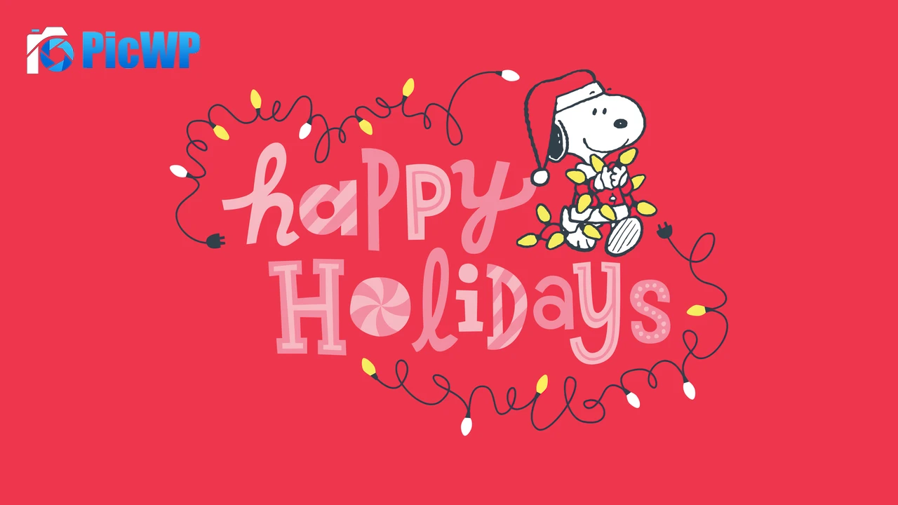 Snoopy Happy holidays 6K PC Wallpaper