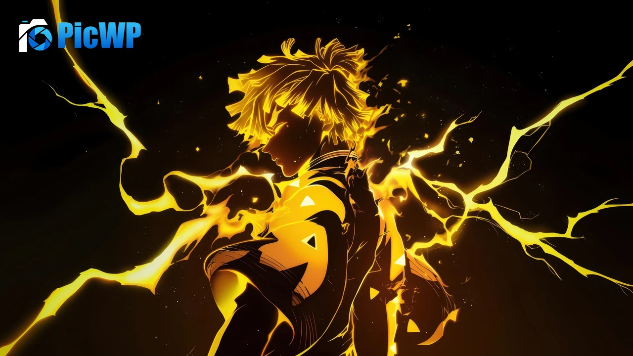 Zenitsu Agatsuma Aesthetic anime 6K PC Wallpaper