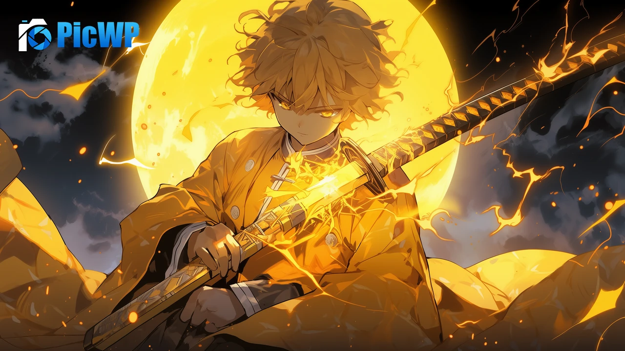 Zenitsu Agatsuma Sword 6K PC Wallpaper