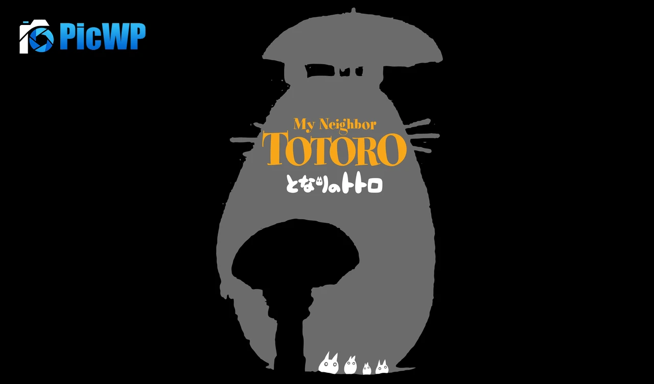 My Neighbor Totoro Black background 9K PC Wallpaper
