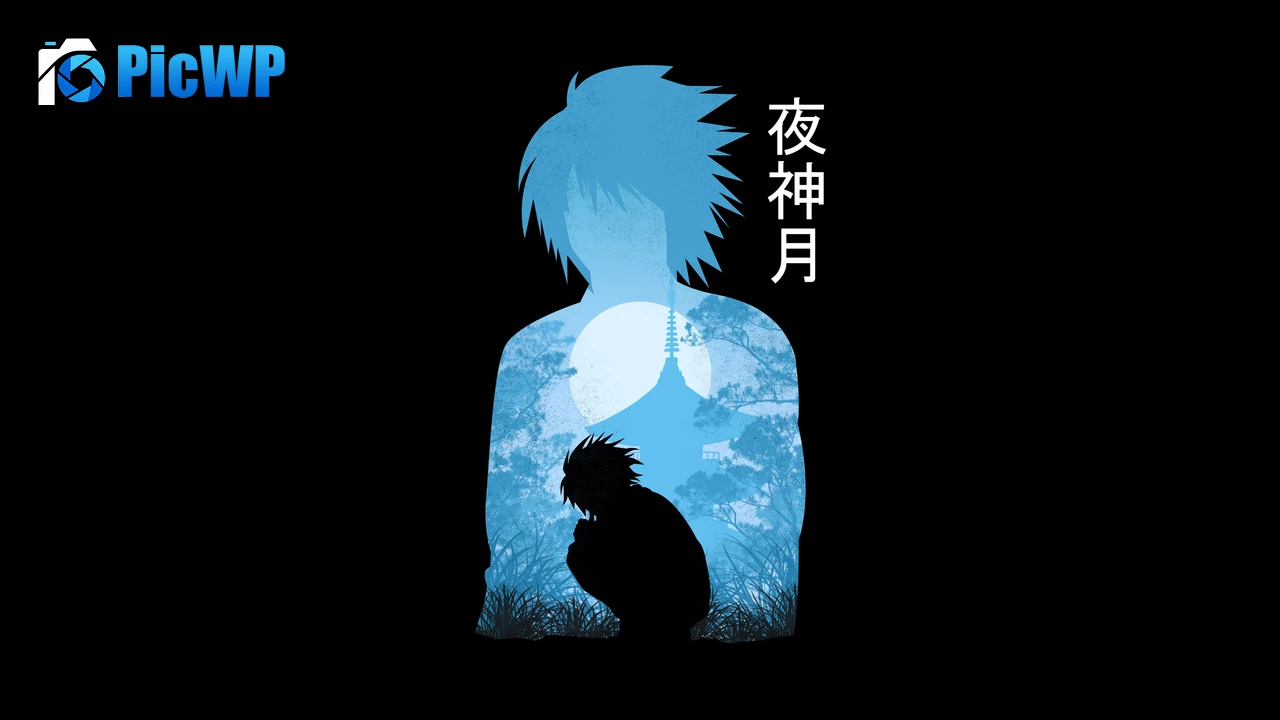 Light Yagami Black background 6K PC Wallpaper