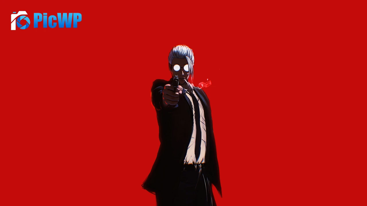 Taro Sakamoto Red background 8K PC Wallpaper