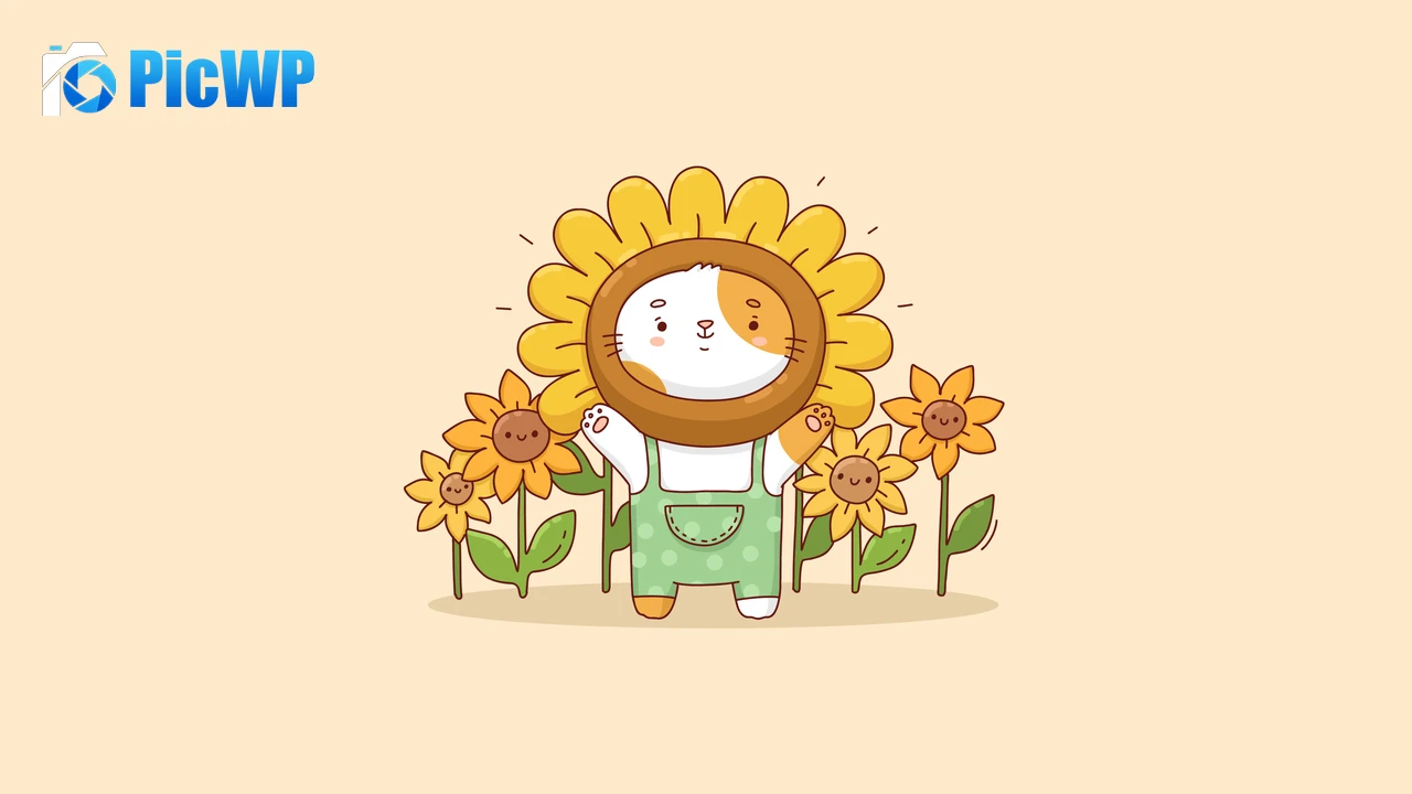 Kawaii sunflowers Cute costume 6K PC Wallpaper