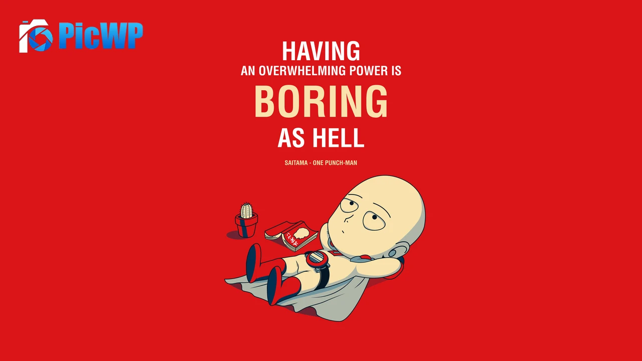 Saitama Red background 6K PC Wallpaper
