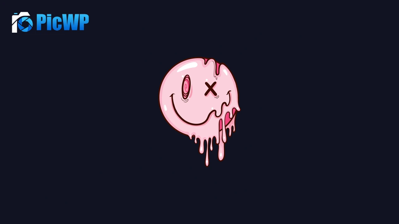 Drippy smiley Cute smiley 6K PC Wallpaper
