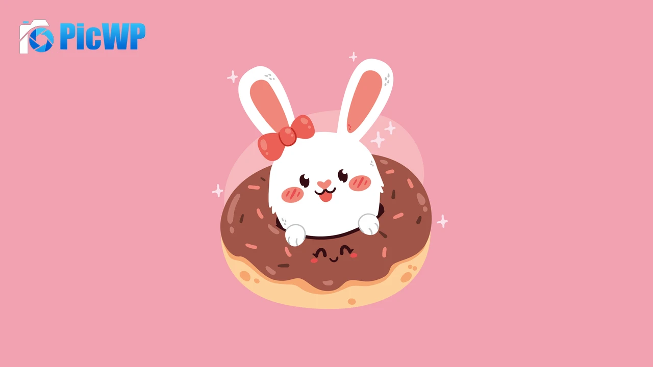 Cute rabbit Kawaii food 6K PC Wallpaper