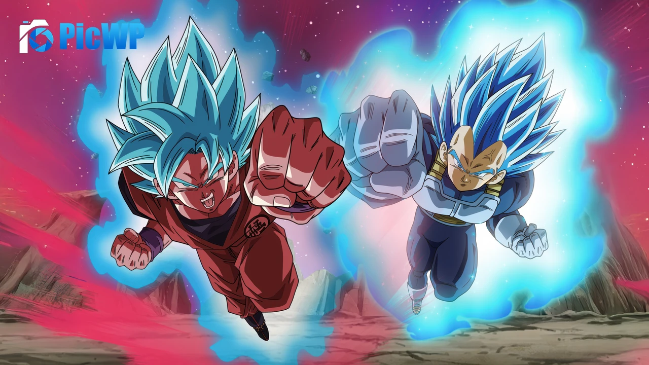 Goku vs Vegeta Super Saiyan Blue 6K PC Wallpaper