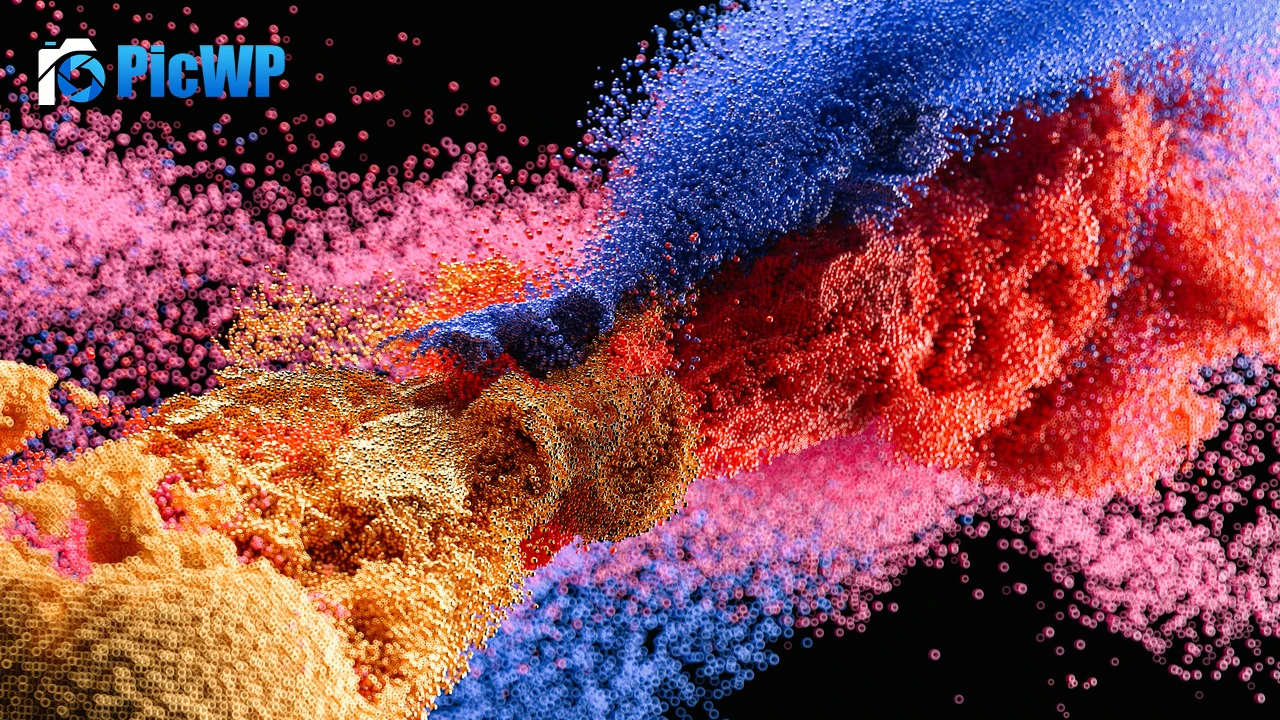 Particle explosion Colorful 8K PC Wallpaper