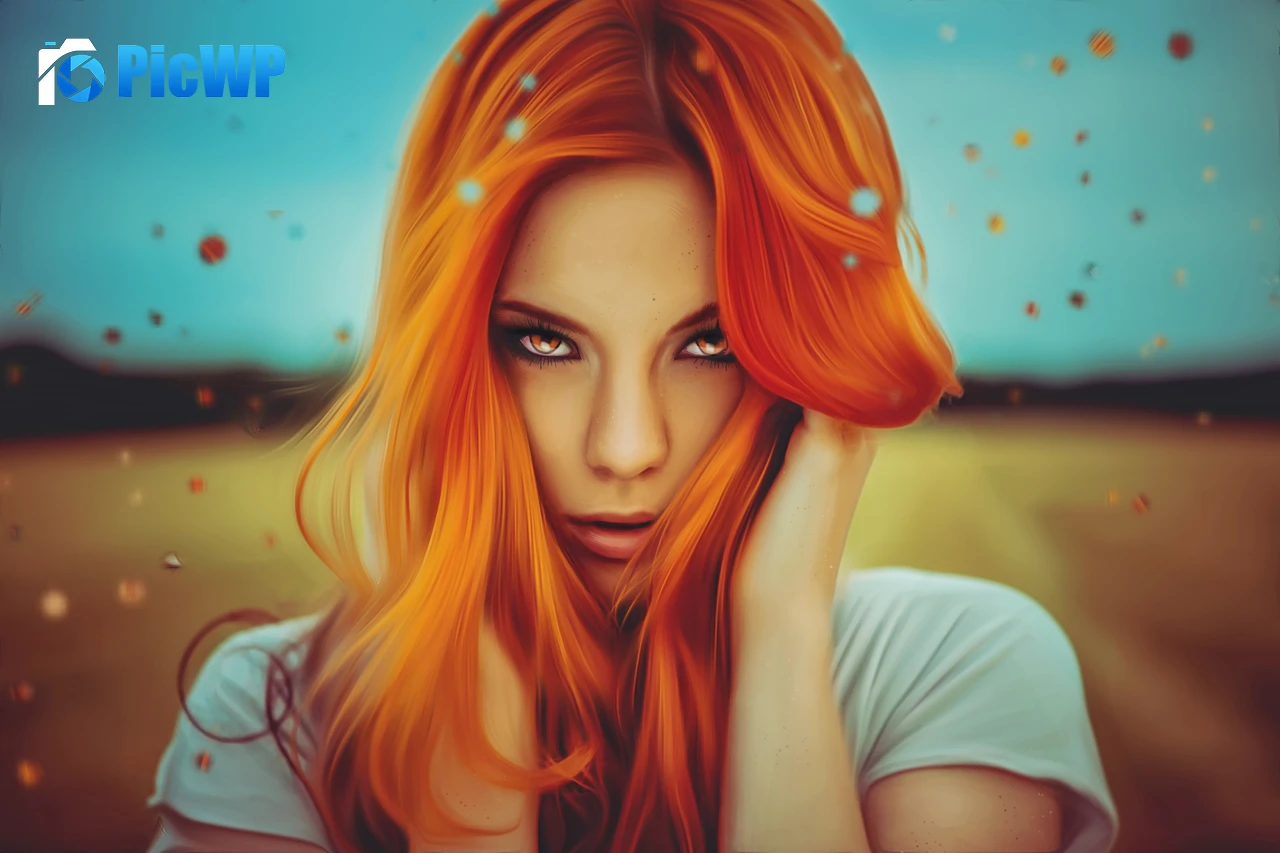 Teen girl Orange hair 4K PC Wallpaper