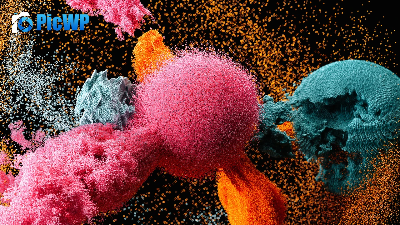 Particle explosion Simulation 8K PC Wallpaper