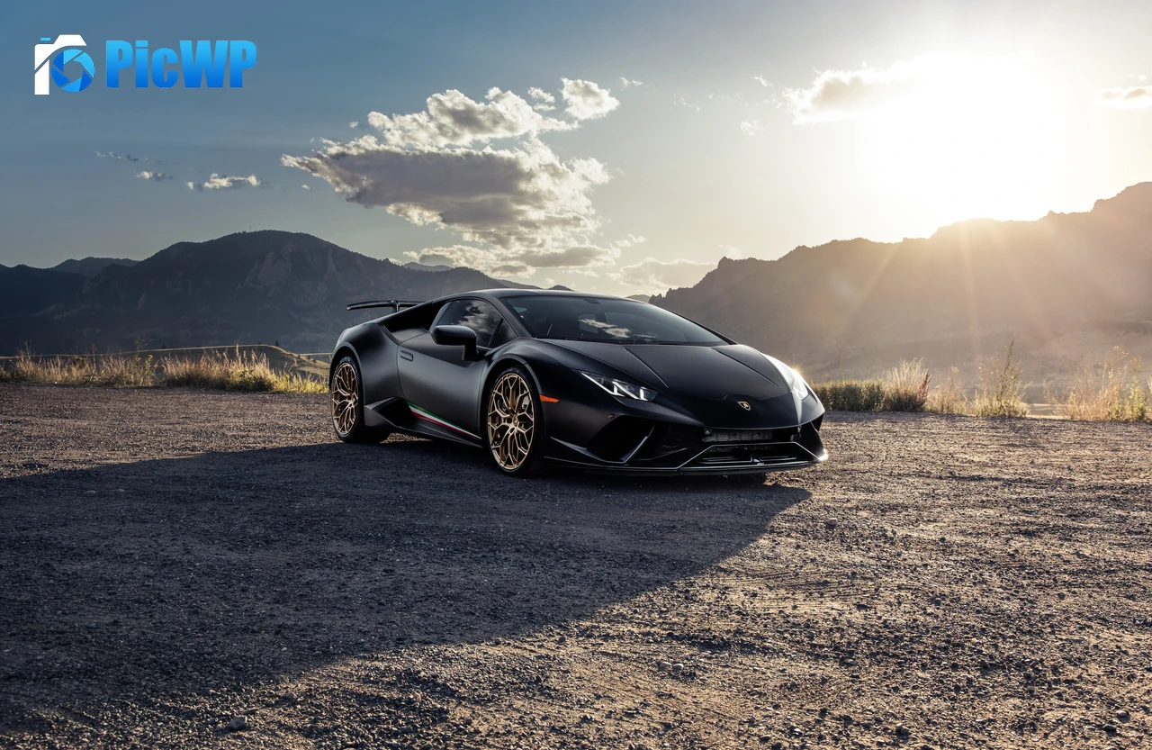 Lamborghini Huracan Performante Black cars 6K PC Wallpaper