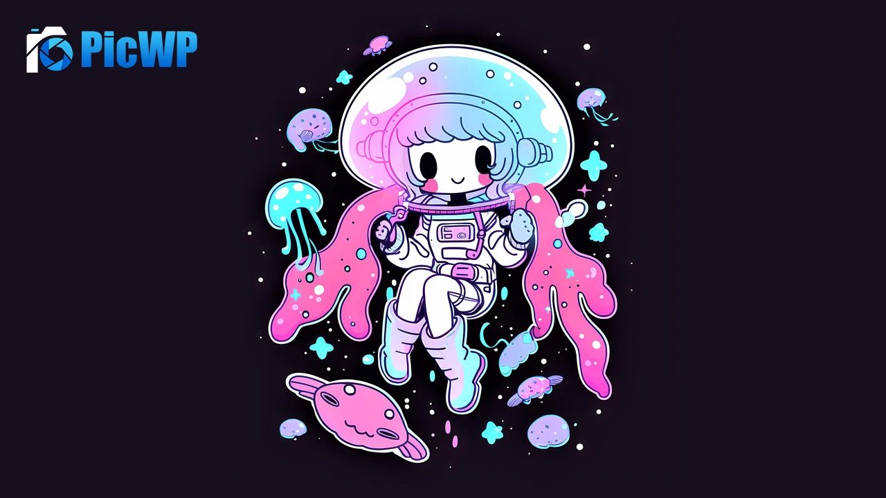 Cute astronaut Kawaii girl 8K PC Wallpaper