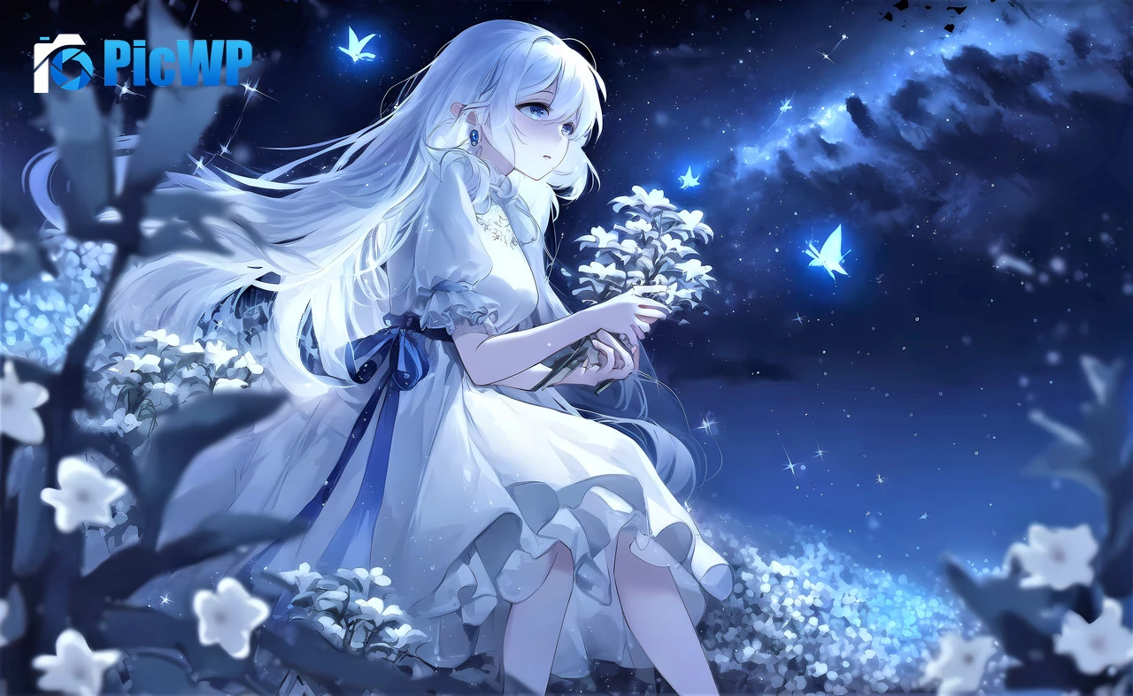 Anime girl Milky Way 7K PC Wallpaper