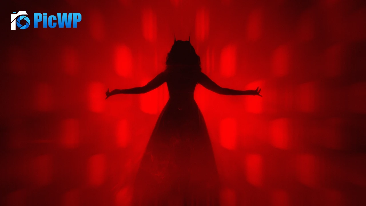 Scarlet Witch Silhouette 6K PC Wallpaper