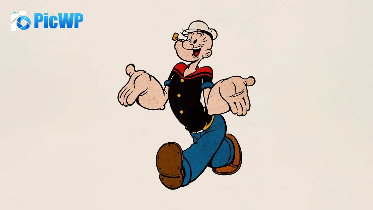 Popeye Cheerful 8K PC Wallpaper