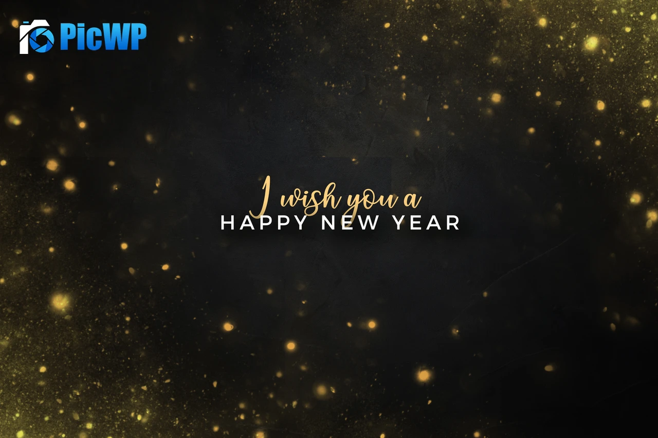 Happy New Year Dark background 6K PC Wallpaper