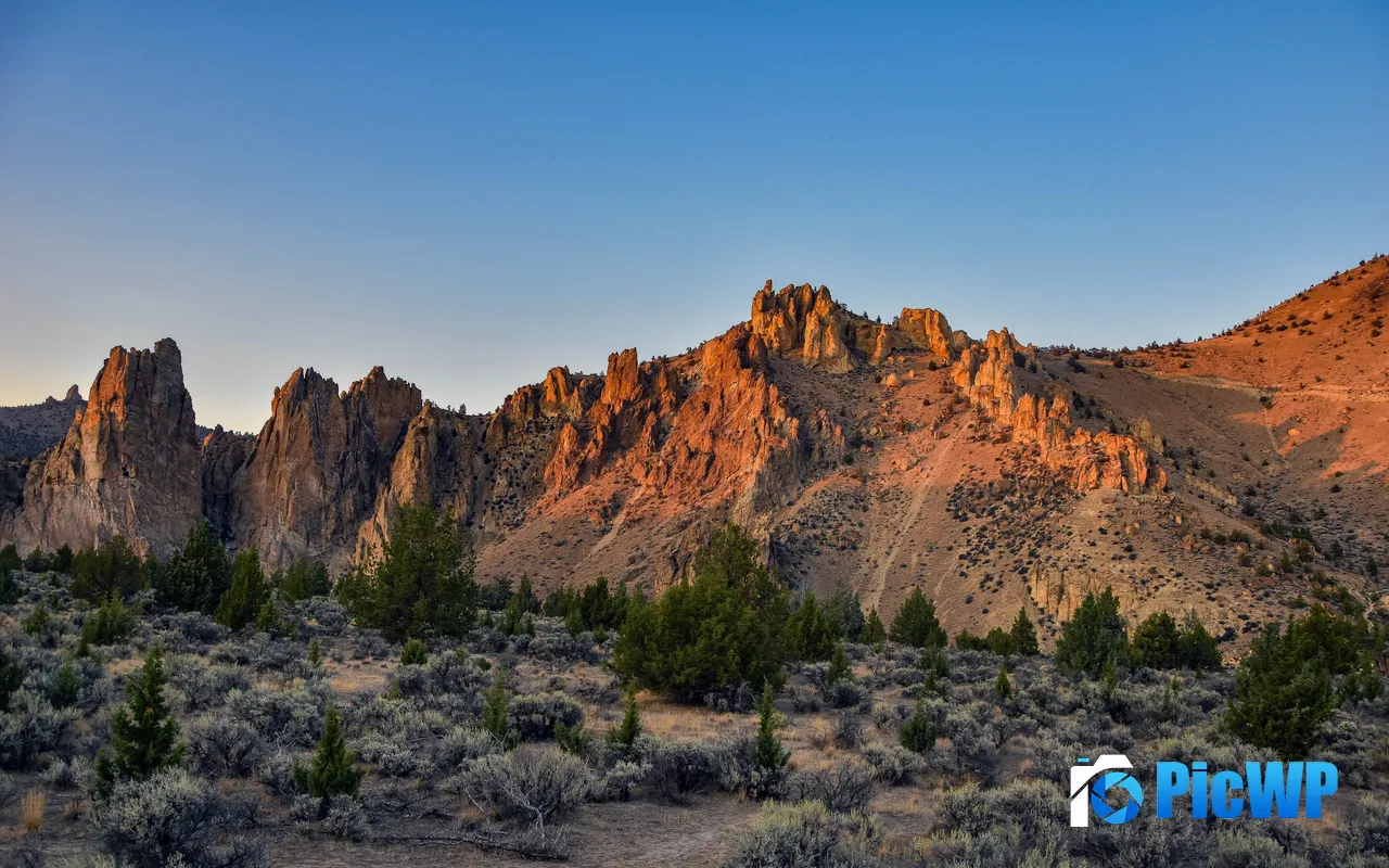 Landscape Nature Rock Wilderness Mountain Sunset 5K PC Wallpaper
