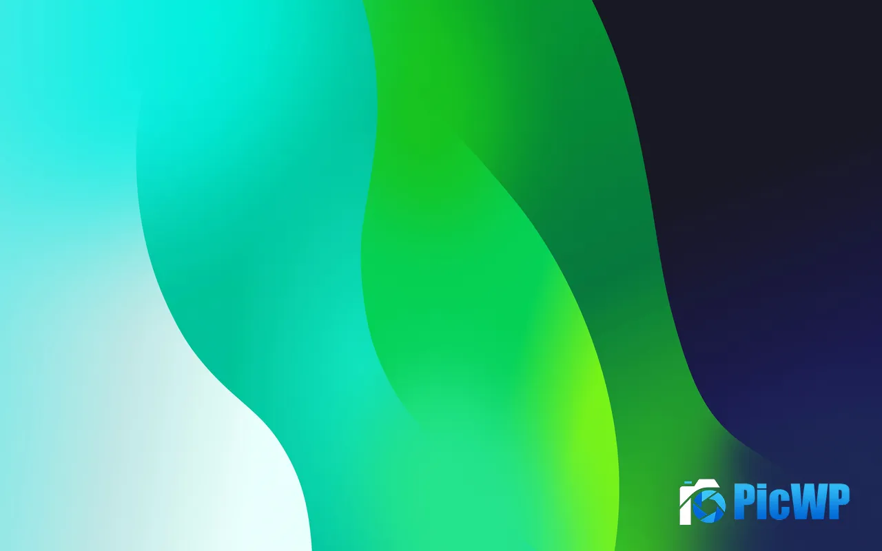 Blue Green Gradient Curve Abstract Background 5K PC Wallpaper