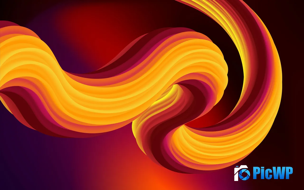 <font color=red>3D</font> Abstract Curves Gradient Purple Design 5K PC Wallpaper