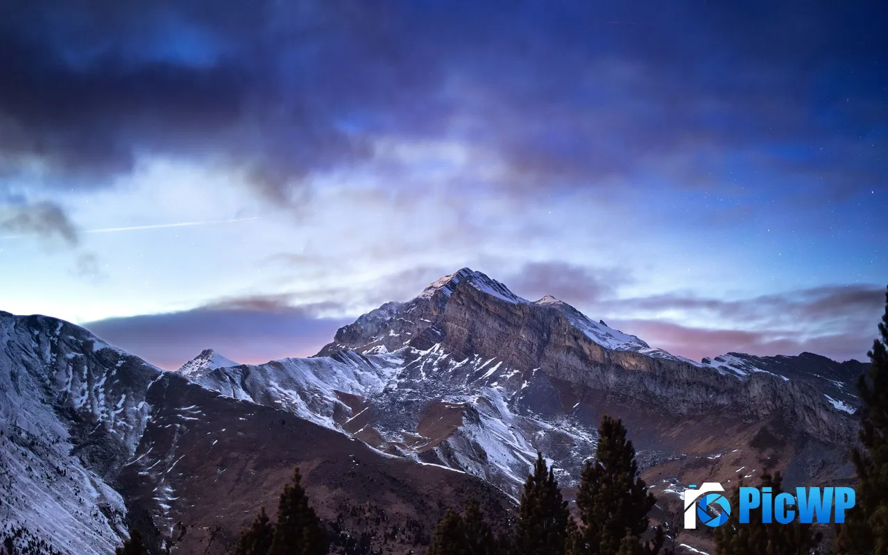 Snow Peak Dusk Star Ordesa <font color=red>Valley</font> Spain 5K PC Wallpaper