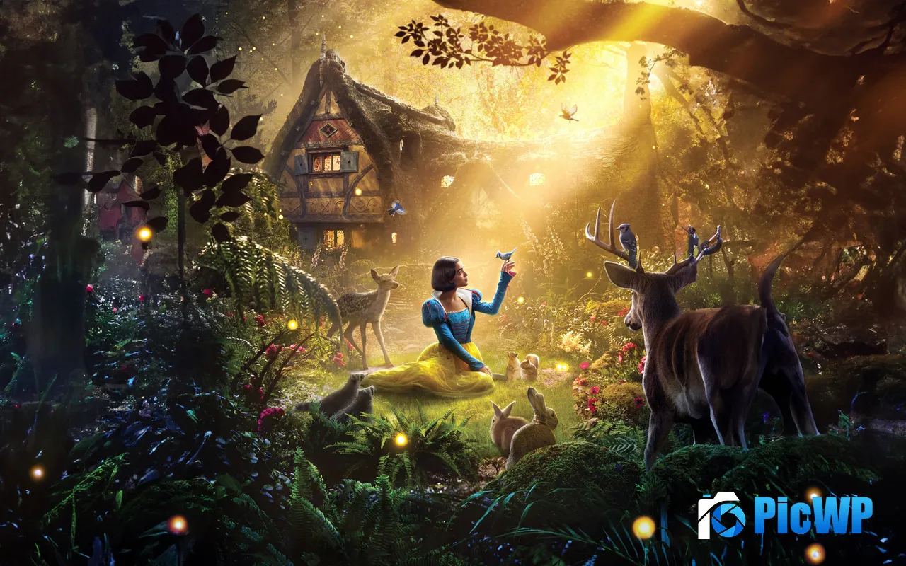 Snow White <font color=red>2024</font> Disney Fairytale Movie 5K PC Wallpaper