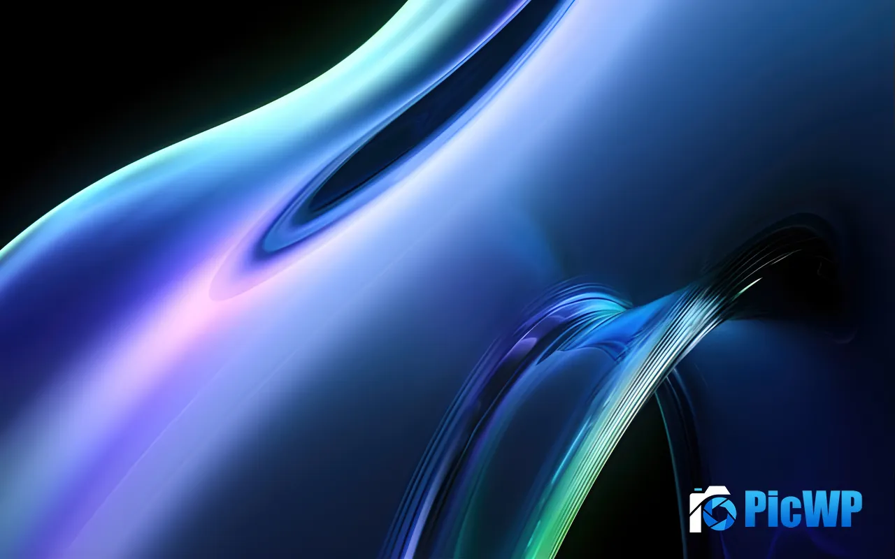 <font color=red>Blue</font> Crystal Silky Curve Abstract Background 5K PC Wallpaper