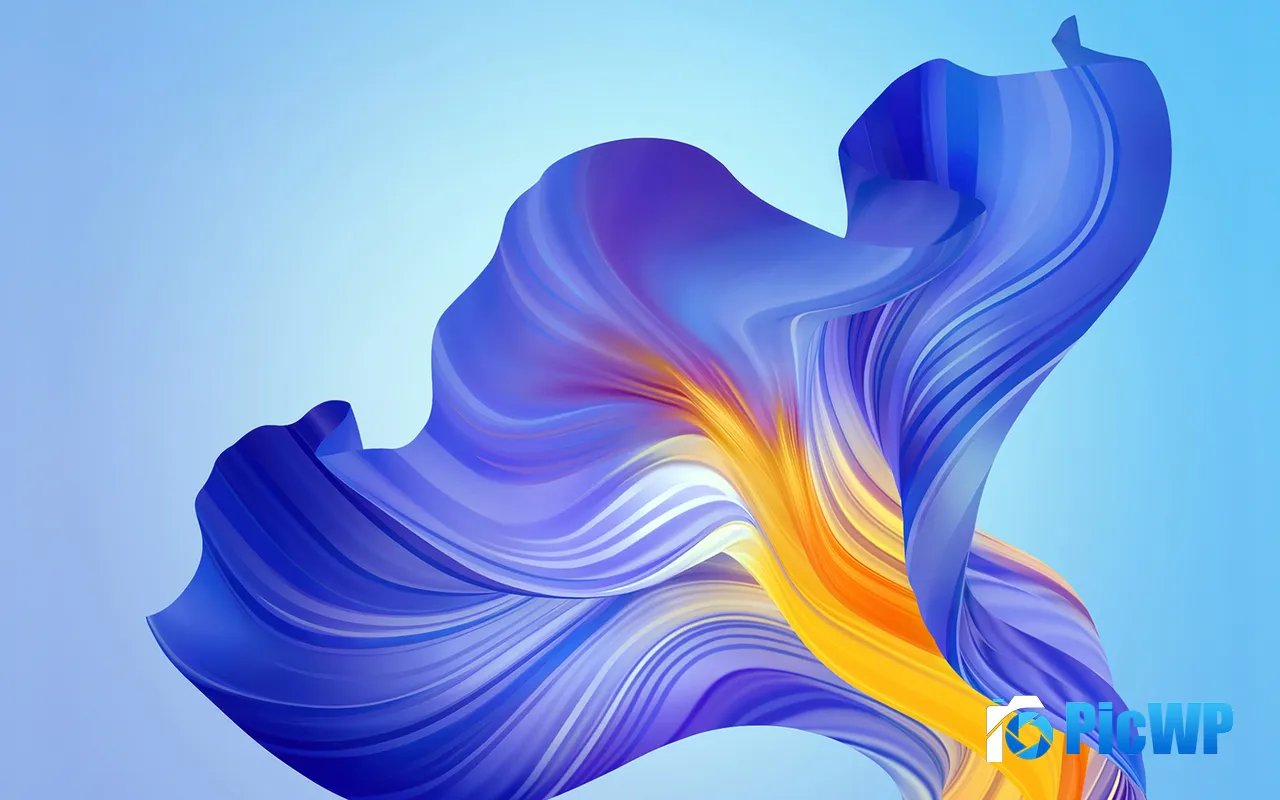 Blue Abstract Flowers Background Art Design 5K PC Wallpaper