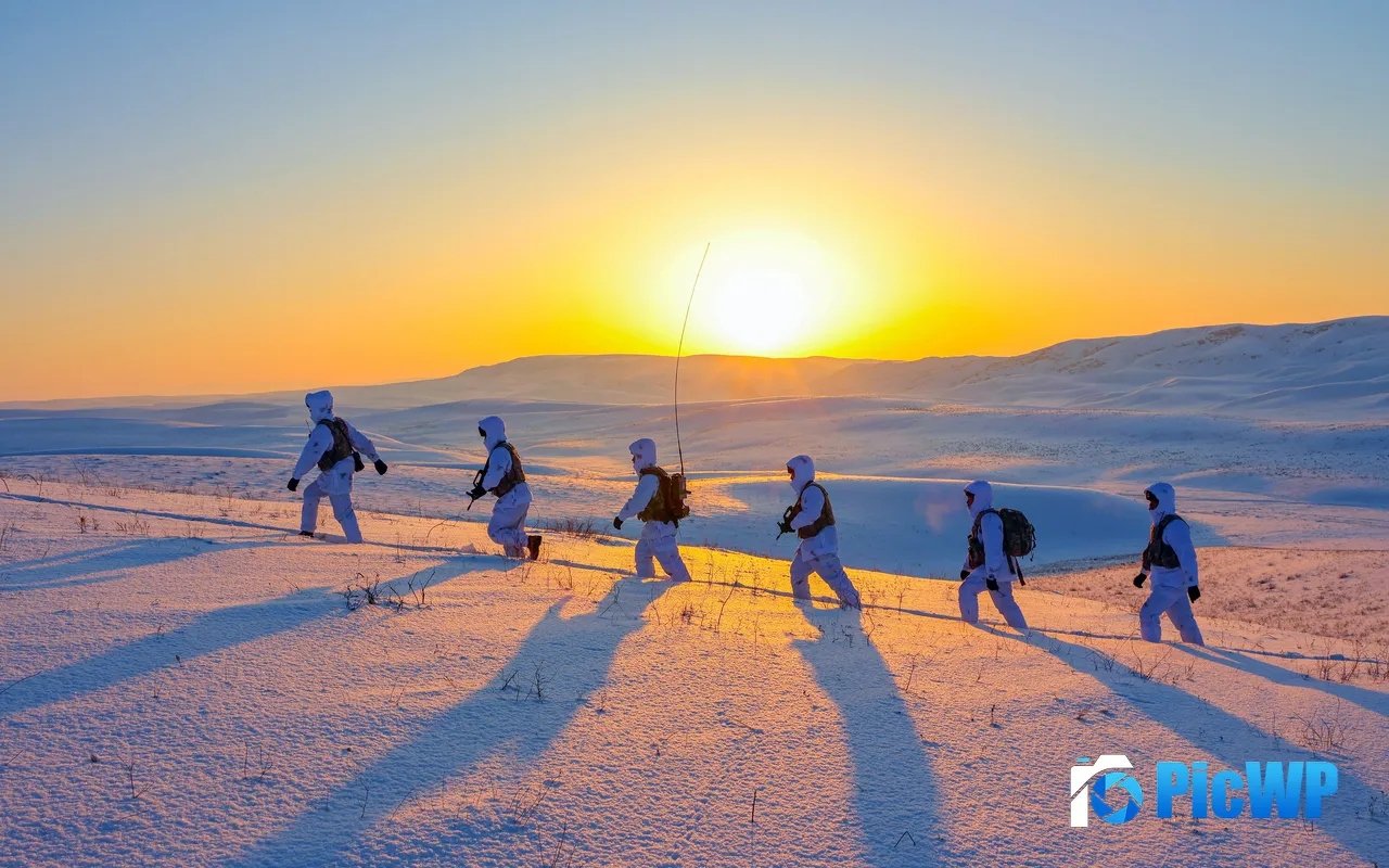China Xinjiang Soldiers Daily Routine Border Patrol Winter 5K PC Wallpaper